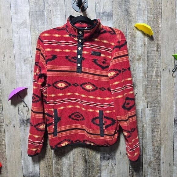 Cinch Ladies Red Polar Fleece Pullover - Picture 2 of 6